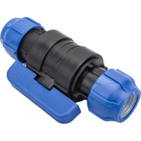 Шаровой кран VALFEX ПНД компрессионный цанга - цанга разборный 32x32121001233232