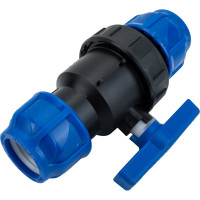 Шаровой кран VALFEX ПНД компрессионный цанга - цанга разборный 40x40 121001234040