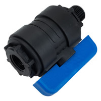 Компрессионный шаровой кран VALFEX ПНД НР/ВН резьба разборный 1/2"-1/2"Ду16 1210016012012