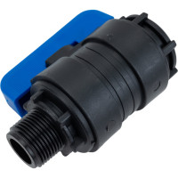 Компрессионный шаровой кран VALFEX ПНД НР/ВН резьба разборный 3/4"- 3/4"Ду16 1210016034034