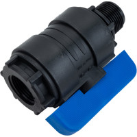 Компрессионный шаровой кран VALFEX ПНД НР/ВН резьба разборный 3/4"- 3/4"Ду16 1210016034034