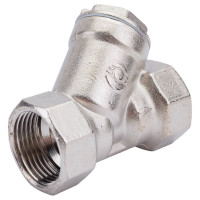 Сетчатый фильтр для воды VALFEX 1" ВР/ВР никелированная латунь, под пломбу 46Б5фт1 VF.192.LN0.100.Bir