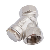 Сетчатый фильтр для воды VALFEX 1" ВР/ВР никелированная латунь, под пломбу 46Б5фт1 VF.192.LN0.100.Bir