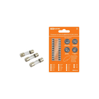 Плавкая вставка TDM ELECTRIC ВПБ6-6 0,63А 250В, 10 шт SQ0738-0006