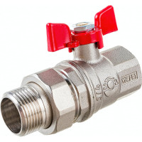 Шаровой кран VALFEX PREMIUM для воды, с американкой, 3/4" ВР/НР, бабочка VF.227.NB1.034.PREMIUM