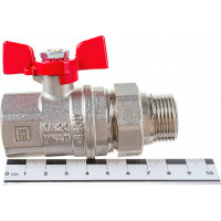 Шаровой кран VALFEX PREMIUM для воды, с американкой, 3/4" ВР/НР, бабочка VF.227.NB1.034.PREMIUM