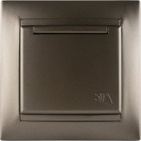 Розетка TDM ELECTRIC 2П+З 16А 250В IP44 с крышкой бронза Лама SQ1815-0726