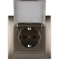 Розетка TDM ELECTRIC 2П+З 16А 250В IP44 с крышкой бронза Лама SQ1815-0726