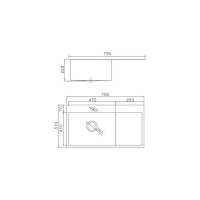 Комплект кухонная мойка из нержавеющей стали WISENT 7851B-L с PVD покрытием 78x51см WS37851B-L/WGER019B/W302644B