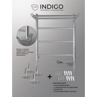 Полотенцесушитель INDIGO Line с полкой (electro) 50/50 (скрытый монтаж, универсальное подключение R/L, полированный) LСLE50-50PR