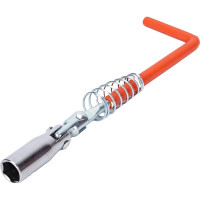 L-образный свечной ключ Airline с карданом и пружиной, 16х250 мм, с резиновым фиксатором AK-S-12