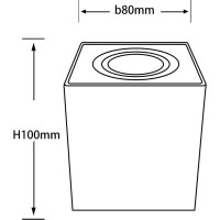 Накладной светильник RITTER Arton квадрат 80x80x100 GU10 алюминий белый 51409 1