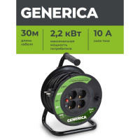 Катушка GENERICA УК30 с т/з 4 места 2P+PE/30м 3x1,0мм2 WKP10-10-04-30-G