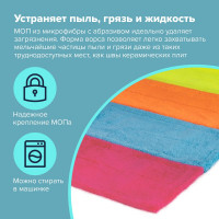 Универсальная насадка МОП для швабр LAIMA плоская, комплект 4шт, 38-42 см, тип к, микрофибра 607459