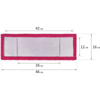 Универсальная насадка МОП для швабр LAIMA плоская, комплект 4шт, 38-42 см, тип к, микрофибра 607459