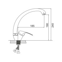 Смеситель для кухни Gota Rocio Teruel с высоким изливом, крепление гайка d35 1/10 062410-GOTA