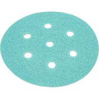 Круг шлифовальный на липучке - зелёный 125 мм, 5 шт, P100 FASTER TOOLS 8540