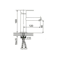 Смеситель для раковины OUTE черный, однорычажное управление T40201H