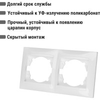 Двухпостовая горизонтальная рамка, белая TDM ELECTRIC Лама SQ1815-0030