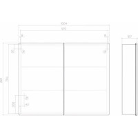 Зеркальный шкаф Vigo Geometry 1000 с LED подсветкой zsh.GEO.100.El