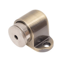 Ограничитель двери СКОБЯНОЙ с магнитом, напольный, бронза 002466