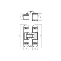 Дверная скрытая петля Cemom Moatti универсальная, 3D, 95x23 мм, 60 кг CEM0978A.01/MP