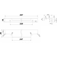 Торцевая мебельная ручка BOYARD RT109BL.1/000/400 105087