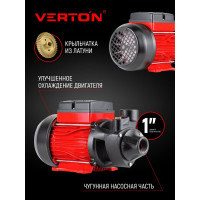 Поверхностный насос VERTON AQUA QB550 (550Вт,max произв.45л/мин,max h 48м, max глуб.8м,1",4,9 бар) 01.13298.13319