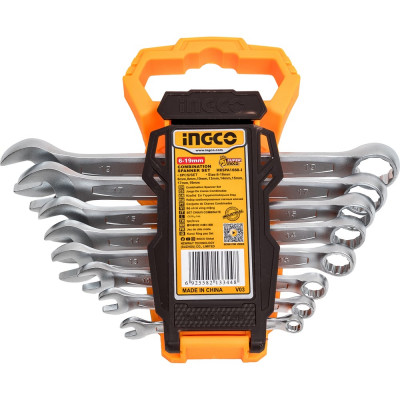 Набор комбинированных гаечных ключей INGCO 6-19 мм 8 пред. HKSPA1088-I