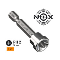 Бита LIMITER Рh2х50 мм, E6.3, 4 шт, бокс NOX 340250