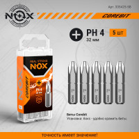 Бита COREBIT Ph4х32 мм, C6.3, 5 шт, бокс NOX 335425-5B
