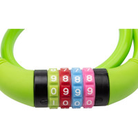 Тросовый кодовый замок для велосипедов и колясок Четыре сезона 65 см, зеленый 79-0263