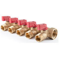 Коллектор с шаровыми кранами PROFACTOR в/н 3/4" х 5 вых 1/2"нар PF MV 264.5