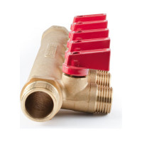 Коллектор с шаровыми кранами PROFACTOR в/н 3/4" х 5 вых 1/2"нар PF MV 264.5