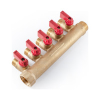 Коллектор с шаровыми кранами PROFACTOR в/н 3/4" х 5 вых 1/2"нар PF MV 264.5