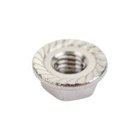 Шестигранная гайка с фланцем ВИРТУОЗ М6, DIN 6923, нержавеющая сталь А2, 6 шт. 37422