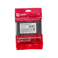 Набор термоусаживаемых трубок EKF ТУТк клеевые 12/4 нг черные 10шт по 100мм PROxima tut-k-n-12