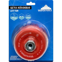 Щетка нейлоновая чашка для УШМ, 75 мм, М14 vertextools 12400-75