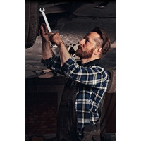 Набор комбинированных гаечных ключей DELI с трещоткой 8-19 мм/8 шт DL140108T (Сталь 40Cr, материал трещотки 50bv30, 72 зуба, пластиковый держатель) 98318