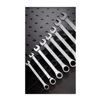 Набор комбинированных гаечных ключей DELI с трещоткой 8-19 мм/8 шт DL140108T (Сталь 40Cr, материал трещотки 50bv30, 72 зуба, пластиковый держатель) 98318