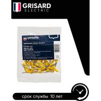 Наконечник-гильза Grisard Electric Е 1,0-08 1мм2 с изолированным фланцем желтый (100шт) (E1008) GRE-014-0021