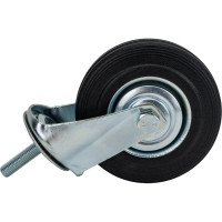 Опора колесная поворотная (125 мм; 125 кг; болт M12; черная резина) Longway SCt 55