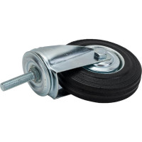 Опора колесная поворотная (125 мм; 125 кг; болт M12; черная резина) Longway SCt 55