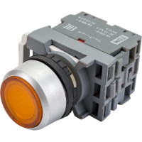 Кнопка с фиксацией TDM ELECTRIC MP2-21Y (LED; в сборе; диаметр 22 мм; 1з+1р; 24В; желтая) SQ0747-0027