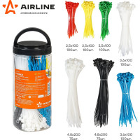 Кабельные стяжки Airline нейлон, цвет., 650 шт. ADTC002