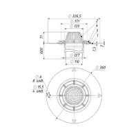 Кровельная воронка Татполимер 110х600 мм без фланца с листвоуловителем ТП-02.100/6 11505
