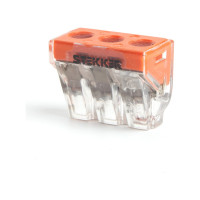 Монтажная 3-проводная клемма STEKKER для 1-жильного проводника (с пастой), LD773-173-1 39871