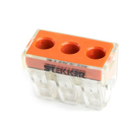 Монтажная 3-проводная клемма STEKKER для 1-жильного проводника, LD773-173 39869