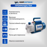 Насос двухступенчатый вакуумный 180 л/мин ОДА Сервис ODA-2VP180