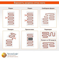 Нагревательный мат ТеплоСофт Профи 1 м2 150Вт с электронным терморегулятором 1150/3